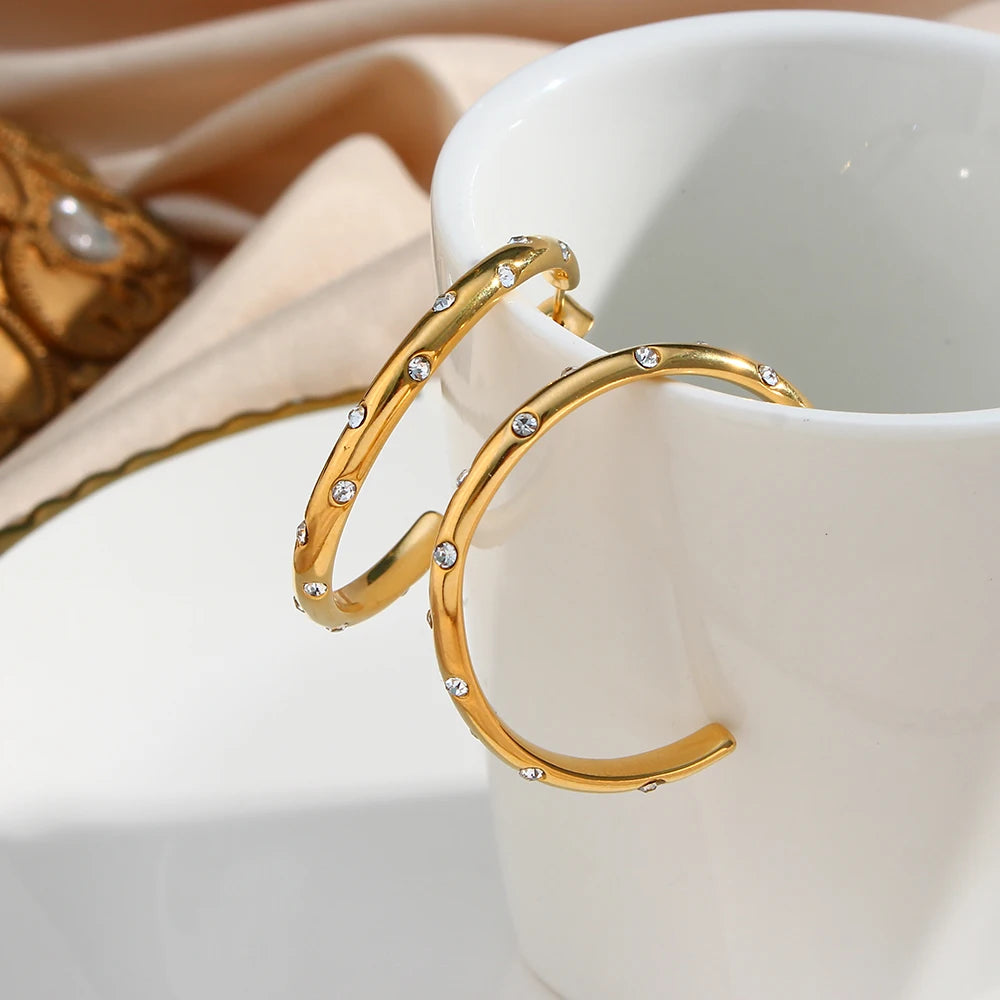Diamond Kisses Hoop Earrings