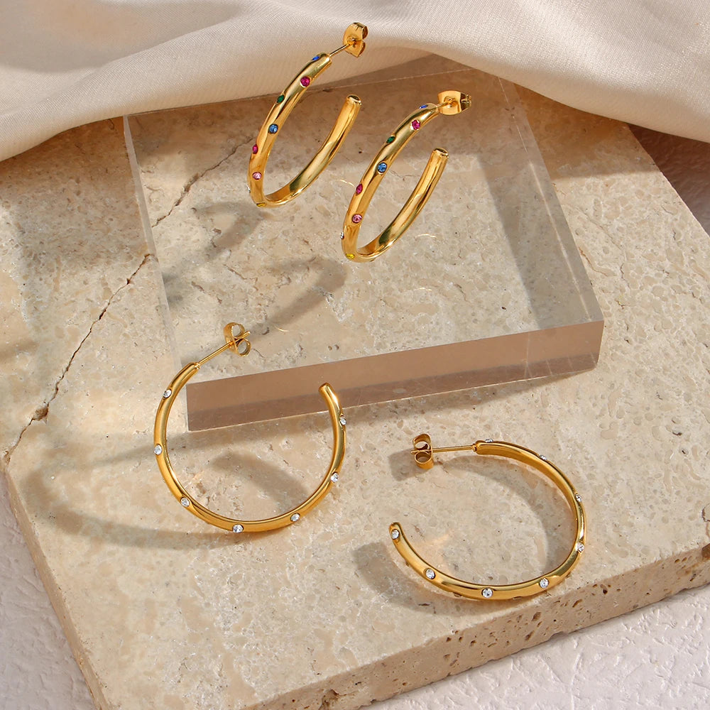 Diamond Kisses Hoop Earrings