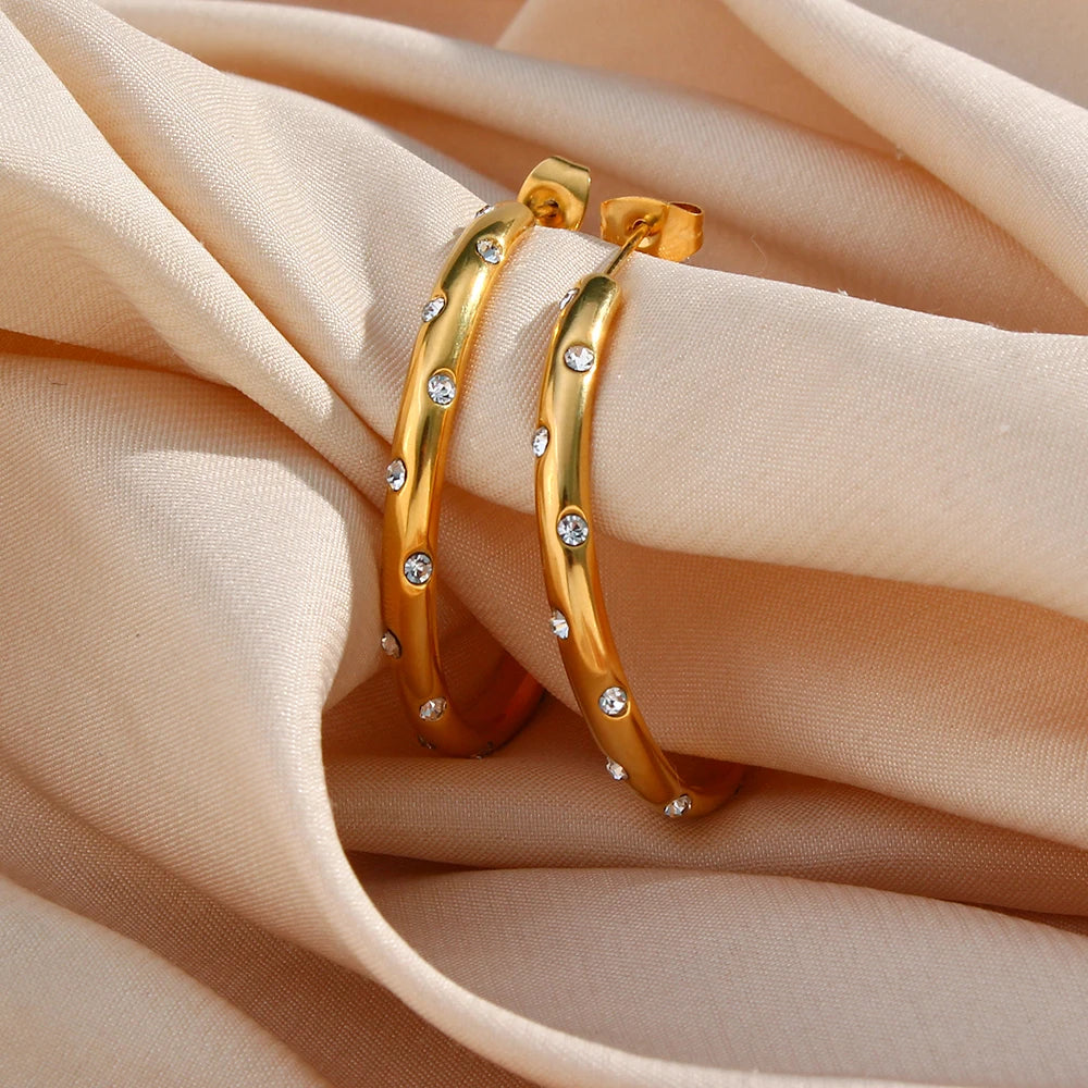 Diamond Kisses Hoop Earrings
